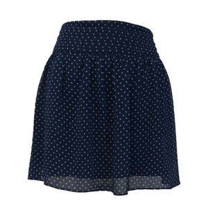 Olsenboye Junior's Navy Blue White Polka Dot Zipper Back Pleated Mini  Skirt